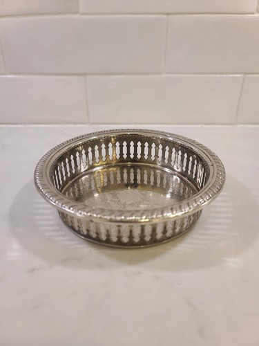 Vintage Silver Plate Round Gallery Bottle Coaster LS - photo 5