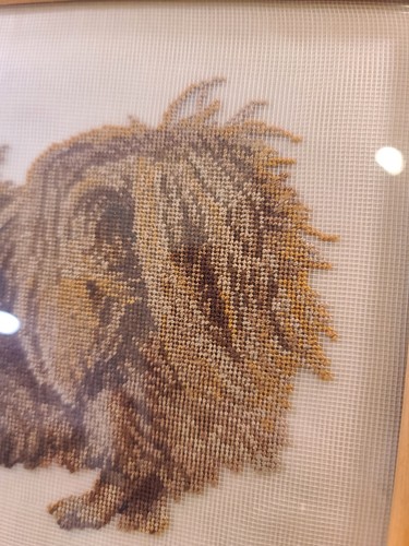 Vintage Pekingese Dog Needlepoint Framed - photo 3