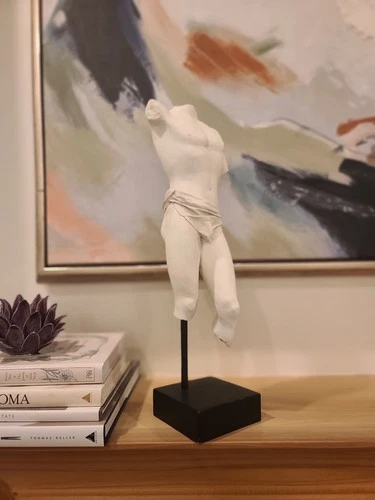 Classical Male Torso Sculpture Plaster Statue Greek Roman Style - photo 2