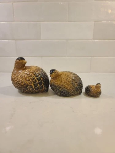 Vintage OMC JAPAN Otagiri Ceramic Quail Partridge Bird Family Fi
