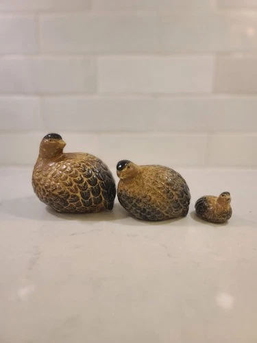 Vintage OMC JAPAN Otagiri Ceramic Quail Partridge Bird Family Fi - photo 2