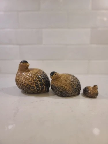 Vintage OMC JAPAN Otagiri Ceramic Quail Partridge Bird Family Fi - photo 3
