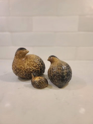 Vintage OMC JAPAN Otagiri Ceramic Quail Partridge Bird Family Fi - photo 5