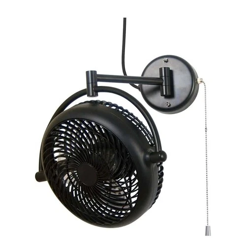 VIVI 8-inch Wall Mount Swivel Fan with Folding Arm (Black) - photo 2