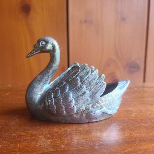 Antique Jennings Bros Metal Swan Candy Dish JB.2494