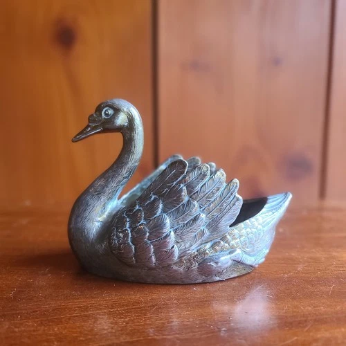 Antique Jennings Bros Metal Swan Candy Dish JB.2494 - photo 2
