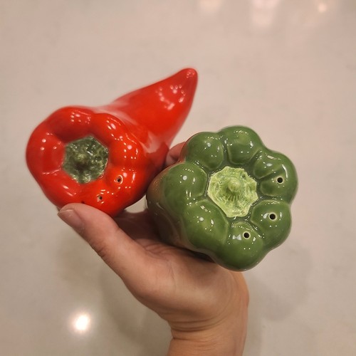 Vintage Mexican Ceramic Chili Pepper Salt & Pepper Shakers