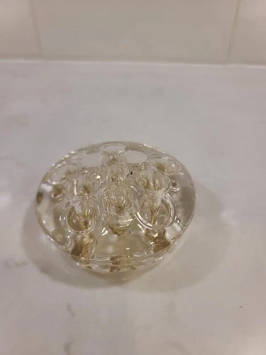 Vintage Clear Glass Flower Frog With 11 Holes
