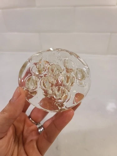 Vintage Clear Glass Flower Frog With 11 Holes - photo 3