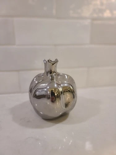 Pomegrante Vase - Three Hands Corp Metallic Silver Finish Cerami - photo 3