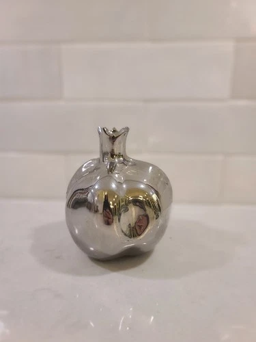Pomegrante Vase - Three Hands Corp Metallic Silver Finish Cerami - photo 4