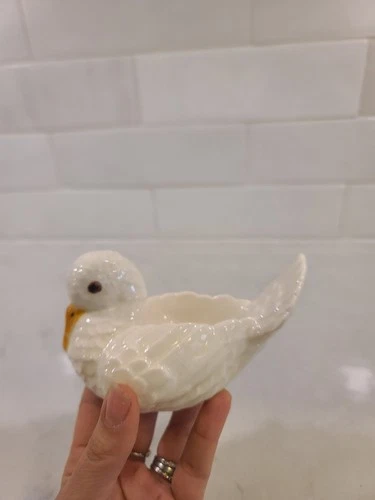 Vintage 1960's Ceramic White Dove Votive Candle Holder - photo 3