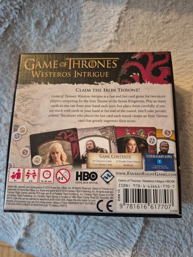 Game of Thrones Westeros Intrigue Card Game - photo 5