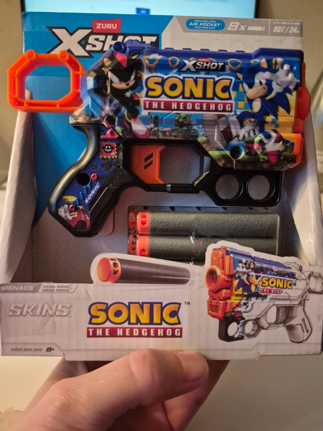 Zuru XShot Sonic The Hedgehog Air Pocket Tech w/8 bullets - NEW