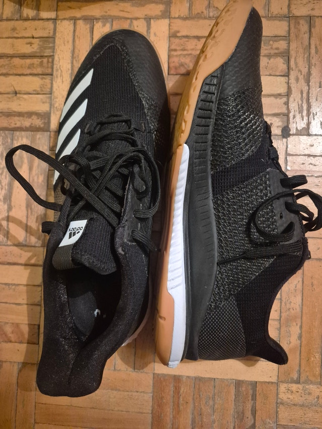 Adidas Black & White Unisex Sneakers, Women's Size 10