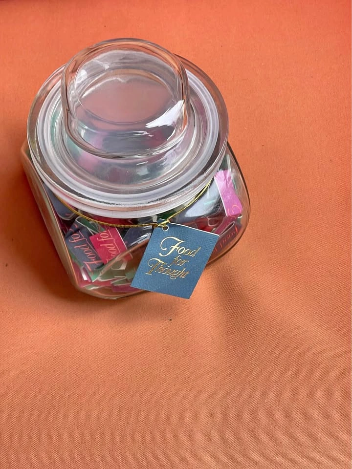 Food for thought motivational quotes jar