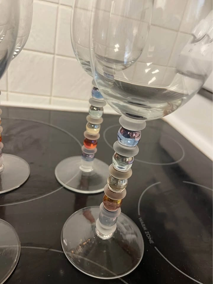 Tall whimsical wine glasses - set of 4 - photo 2