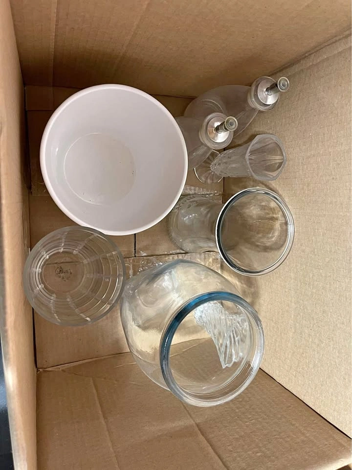 Multi shape and colour Vases and oil and vinegar set