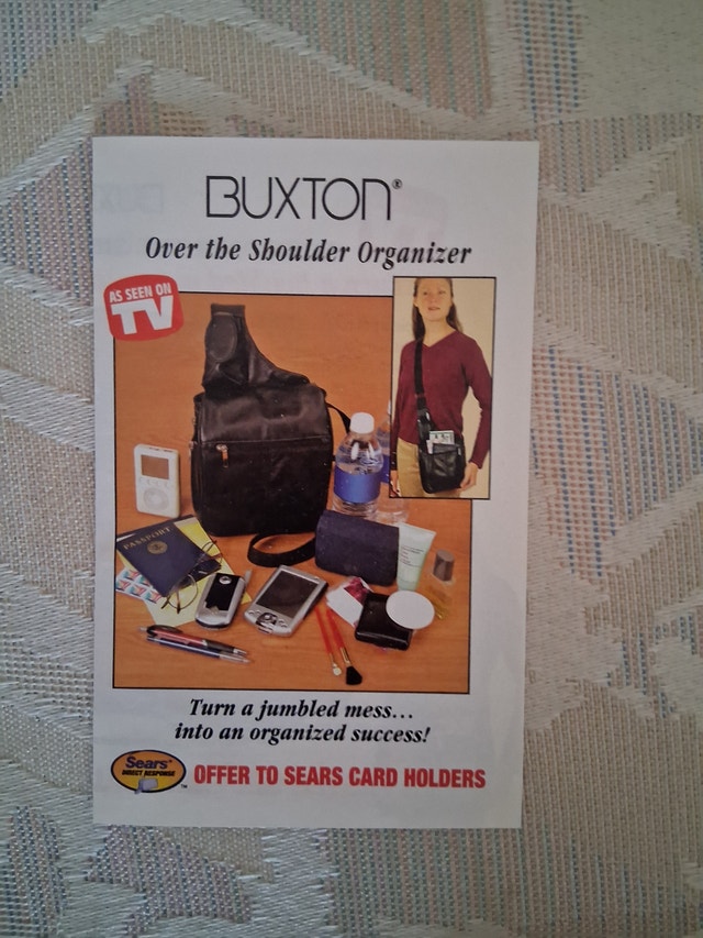 Sears Buxton Over the shoulder Organizer advertising order form