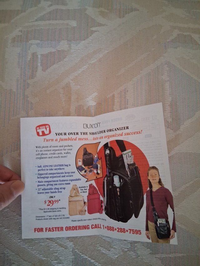 Sears Buxton Over the shoulder Organizer advertising order form - photo 2