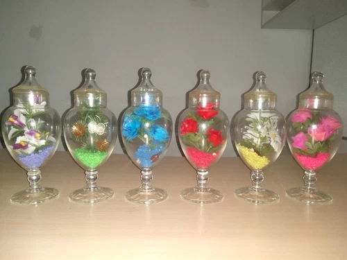 Vintage Flora-Scent Room Freshener Pedestal Glass Jar