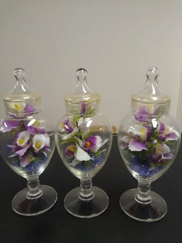 Vintage Flora-Scent Room Freshener Pedestal Glass Jar - photo 3