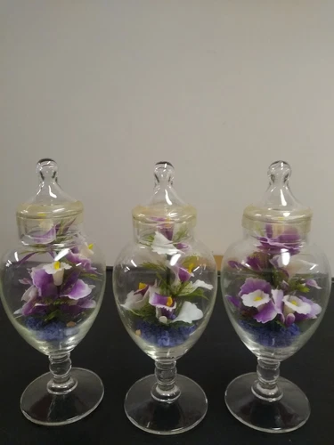 Vintage Flora-Scent Room Freshener Pedestal Glass Jar - photo 4