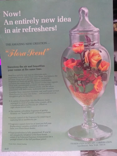 Vintage Flora-Scent Room Freshener Pedestal Glass Jar - photo 5