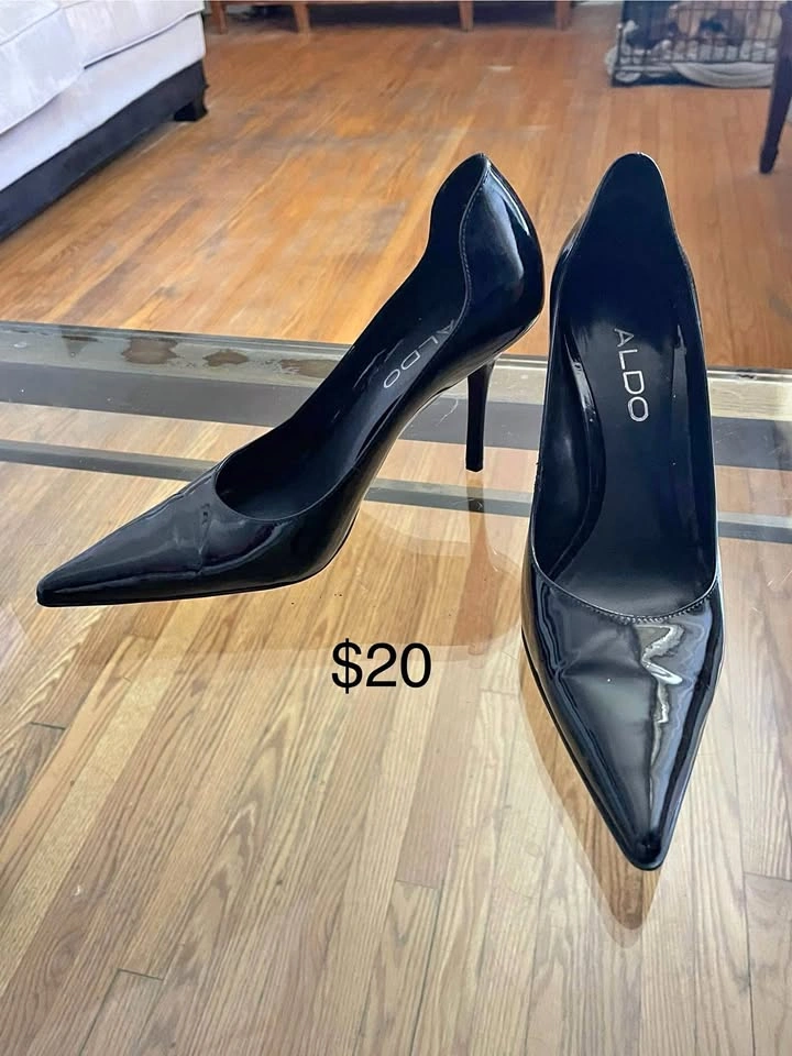 Black Patten Heels Size 7