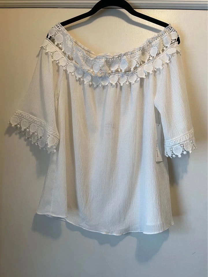 Bishop + Young Off-Shoulder Top - White, Size S - photo 2