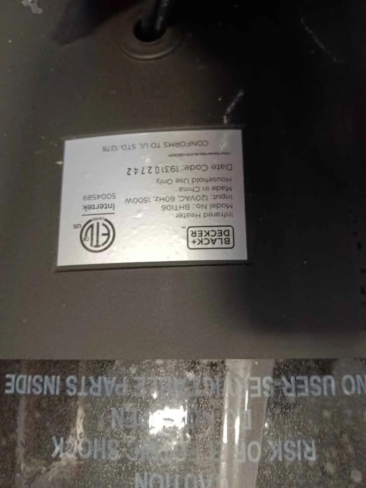 Black+Decker Infrared Heater BH1106 🥕 - photo 2