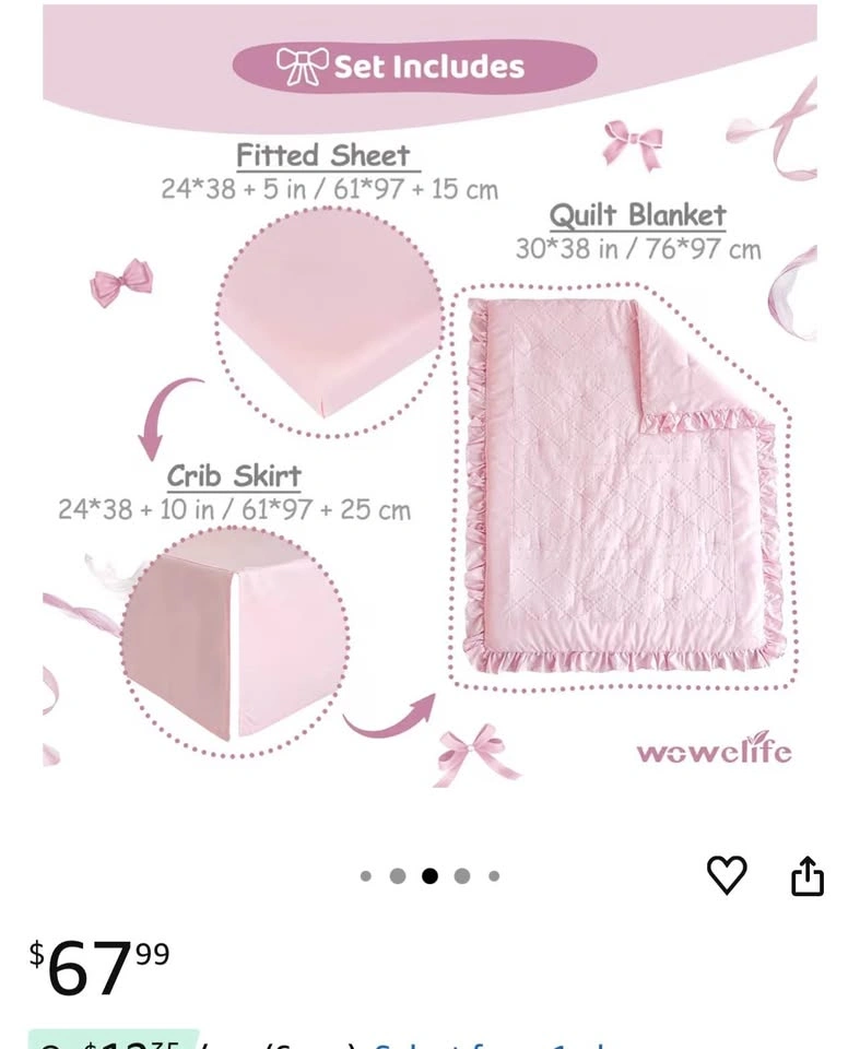Girls Crib Bedding Set - 3 Piece - photo 4