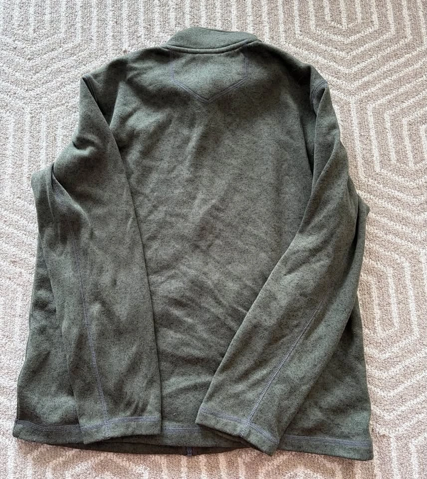 Eddie Bauer Fleece Jacket Large Olive Green Full Zip Outdoor Hik - photo 2