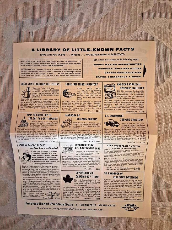 Vintage 1970's "Library of Little-Known Facts" Catalog