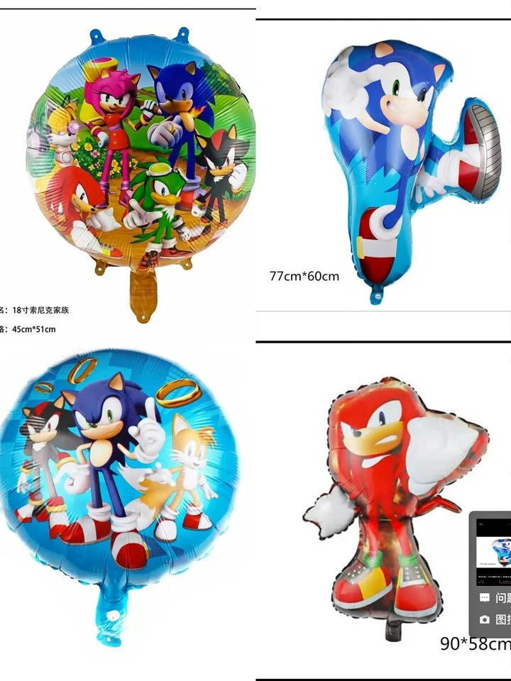 NEW Birthday Balloons - Sonic the Hedgehog 4pk