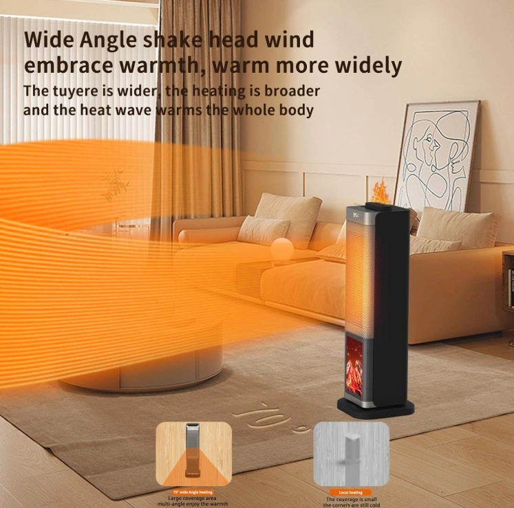 NEW Electric Tower Space Heater, 3D Flame, LED Screen, 1500W - photo 3