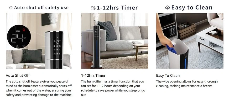 New Ultrasonic Cool Mist Humidifier, Top Fill, Smart Humidity - photo 5