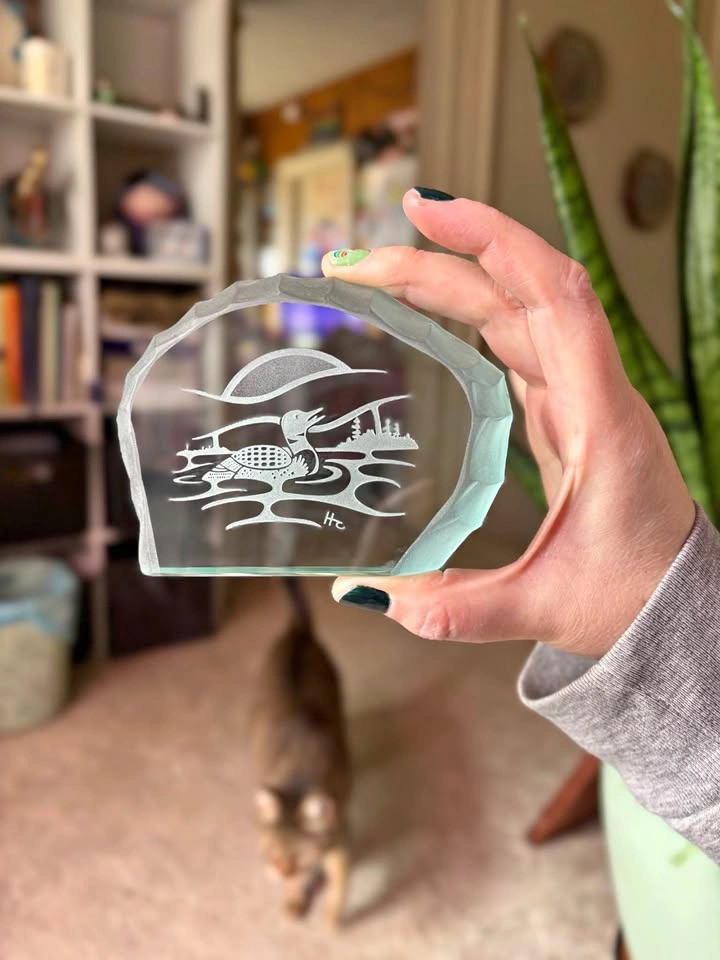 Prestige Glass International Loon Paperweight