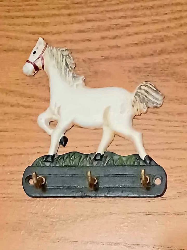 Cast Iron Hand Painted Prancing Horse