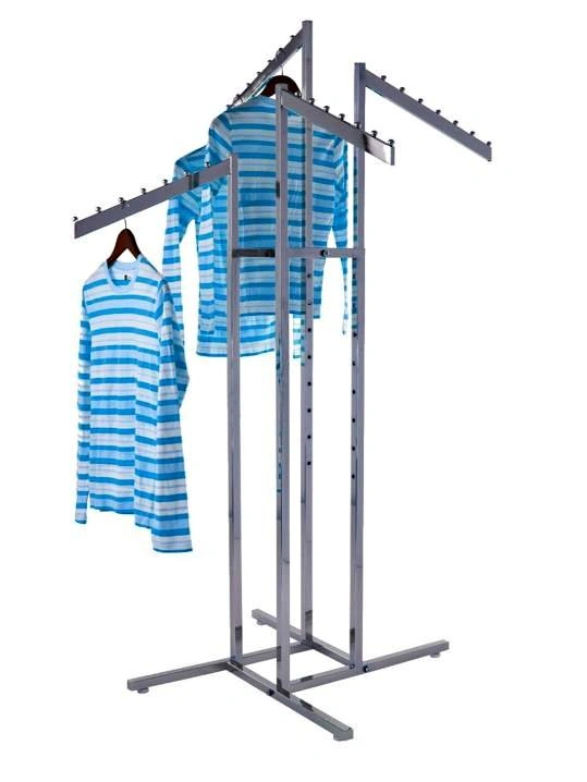 New Heavy Duty Chrome 4 Way Clothing Rack