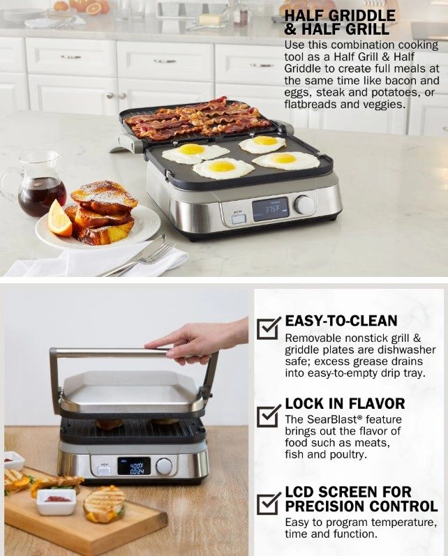 New Electric Griddler, 5-in-1 Functions, LCD Display, Wide Temp - photo 5