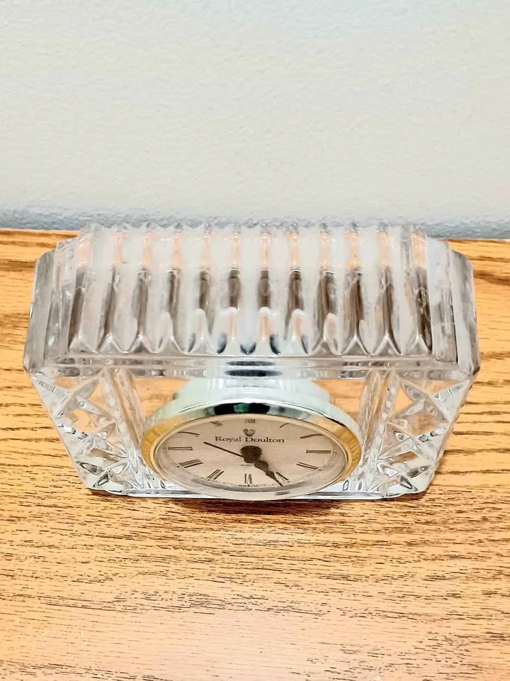 Vtg. Royal Doulton Crystal Clock image indicator(2)