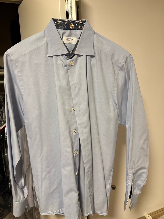 Eton Men's Shirt - Light Blue, Size 17-17.5