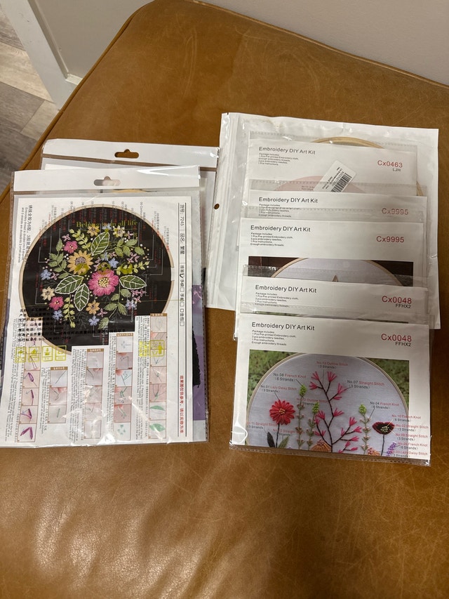 Embroidery DIY Art Kits x 7