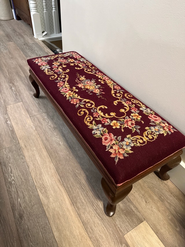 Antique footstool bench