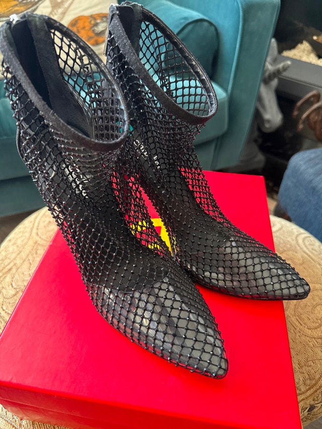 Crystal Mesh High Heels