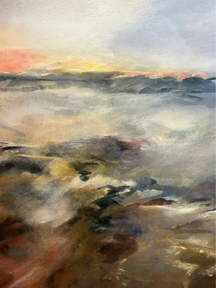 Original Painting by Ernestine Tahedl – “Coastline” - 70”x40” fr - photo 2