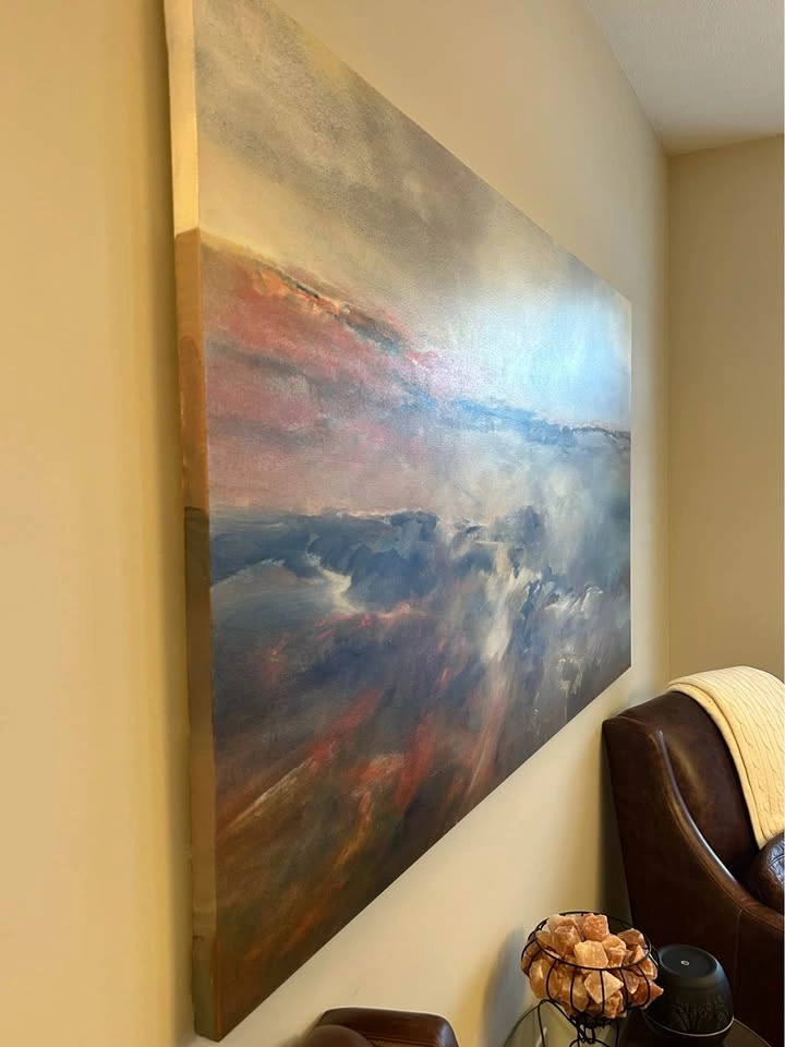 Original Painting by Ernestine Tahedl – “Coastline” - 70”x40” fr - photo 4