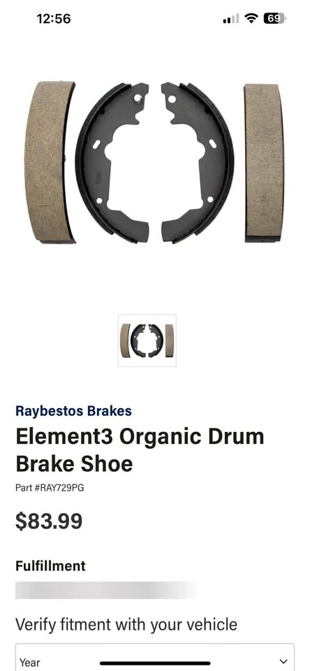 New Raybestos 729PG Drum Brake Shoe