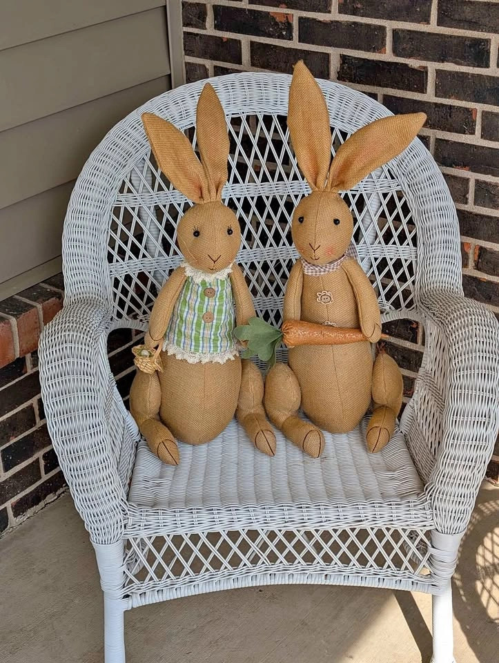 Pair of rabbit dolls. Mr & Mrs - 18 inches tall
